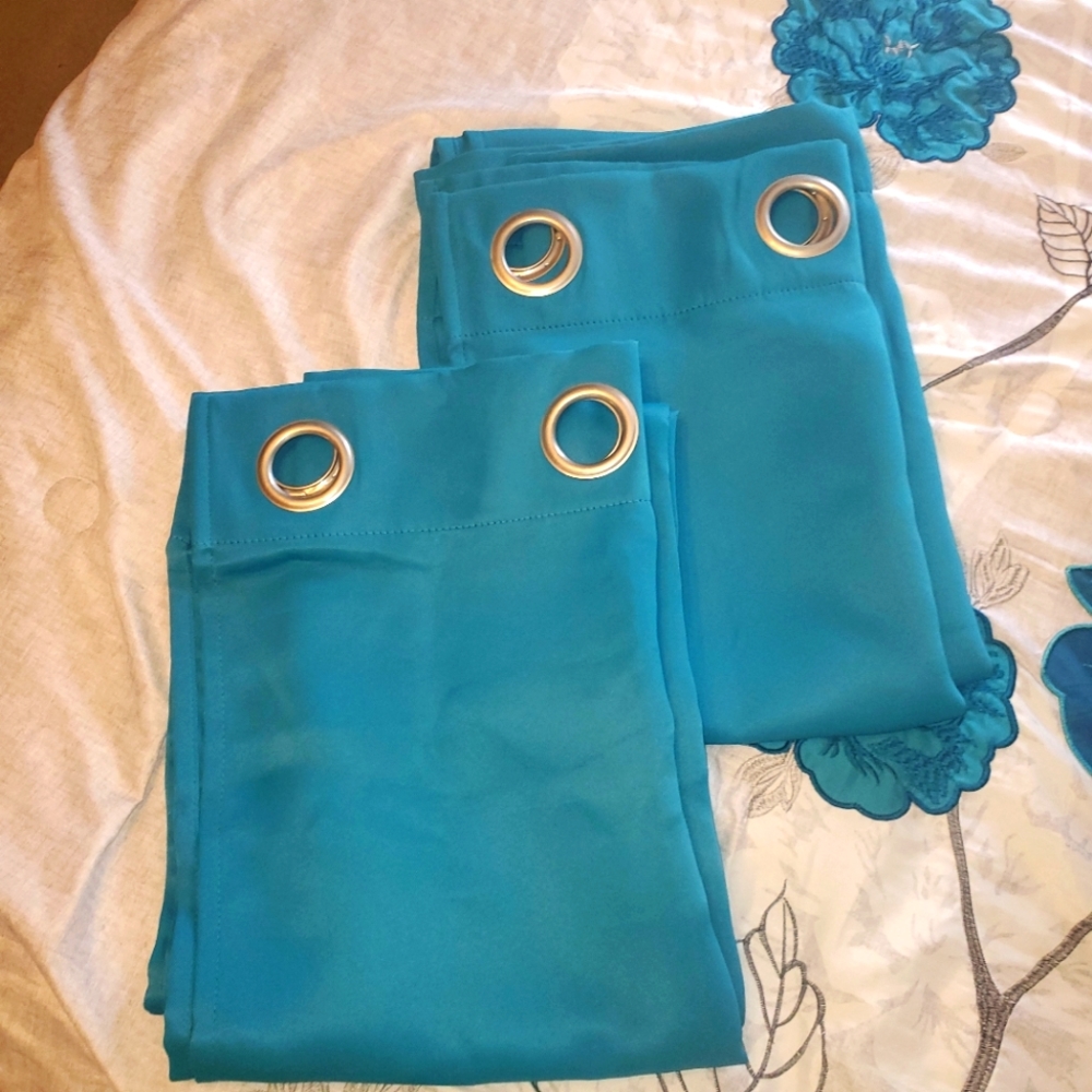 2 panel room darkening curtains (teal)